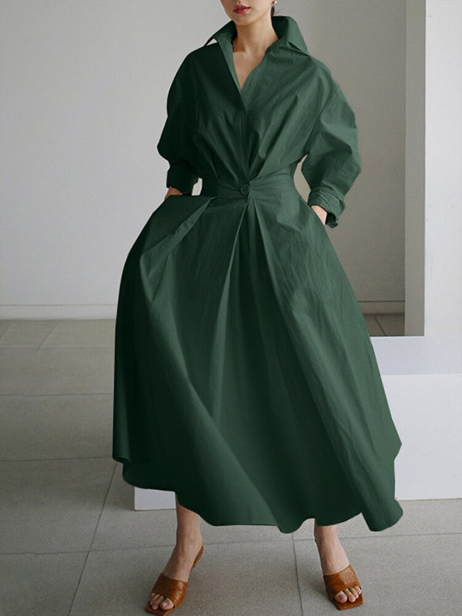 CD | Rochie midi chic cu închidere cu nasturi