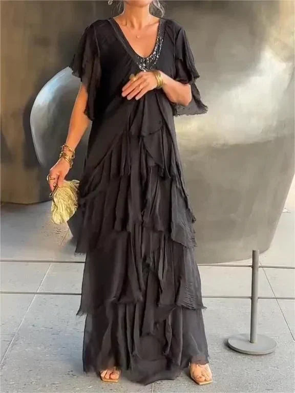 CD | Rochie maxi elegantă cu decolteu plonjant