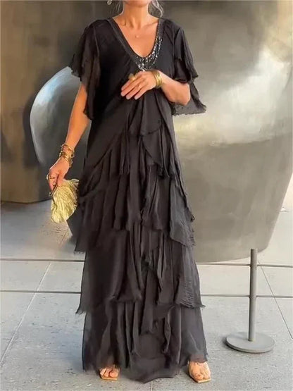 CD | Rochie maxi elegantă cu decolteu plonjant