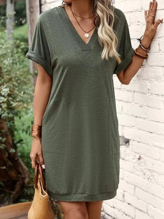 CD | Mini tricou cu mâneci scurte, cu decolteu în V