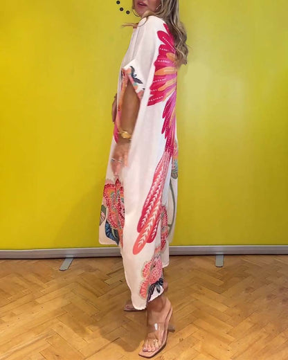 CD | Rochie lungă imprimată cu răsuciri