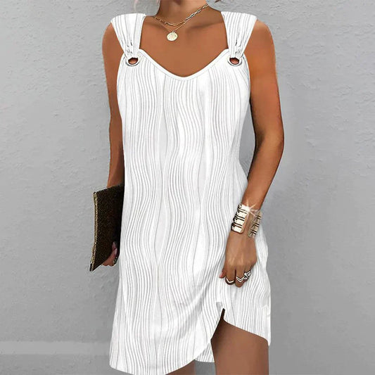CD | Rochie mini simplă elegantă fără mâneci