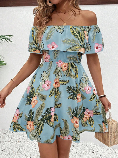 CD | Rochie mini imprimată fără umeri