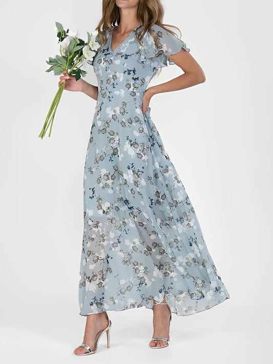 CD | Rochie midi elegantă cu imprimeu floral pentru femei