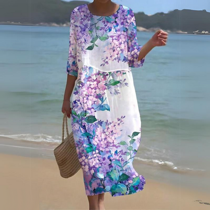 CD | Rochie midi elegantă pentru femei - fluidă, ușoară, stil pe tot parcursul anului pentru șic fără efort