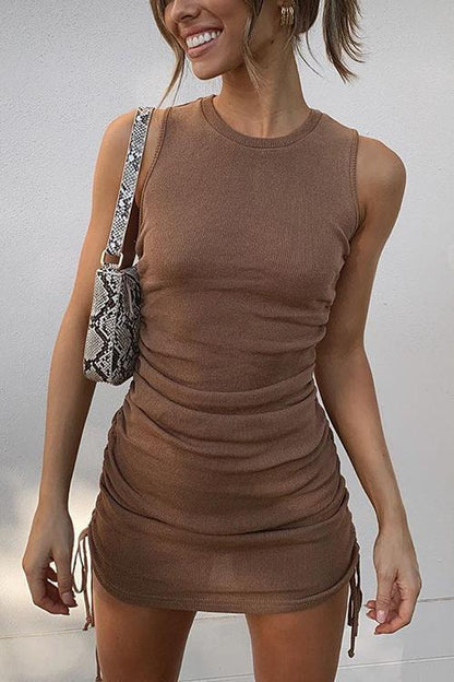 CD | Rochie mini fără mâneci cu cordon