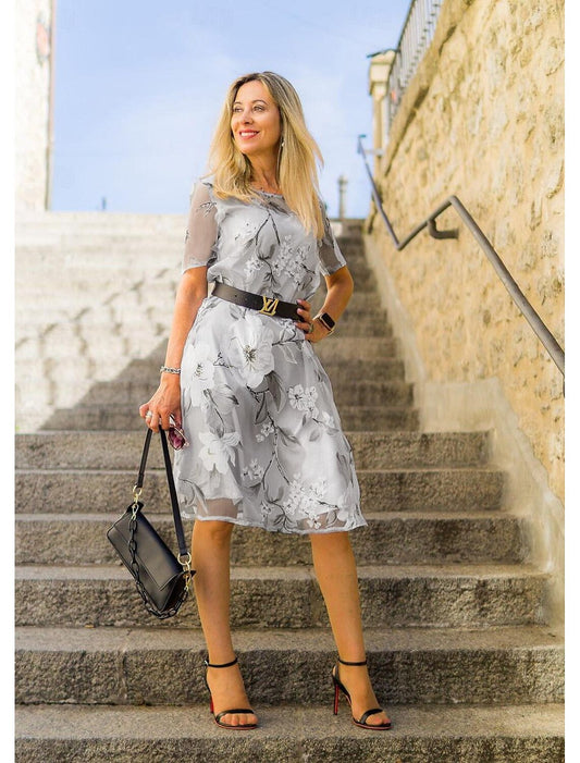 CD | Rochie midi plisată cu imprimeu floral pentru un stil elegant și confortabil