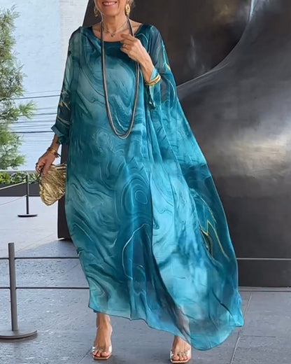 CD | Rochie elegantă, fluidă, imprimată