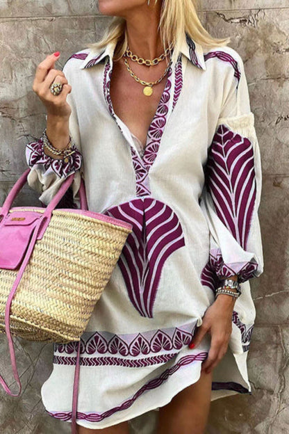 CD | Rochie mini tip tunică imprimată