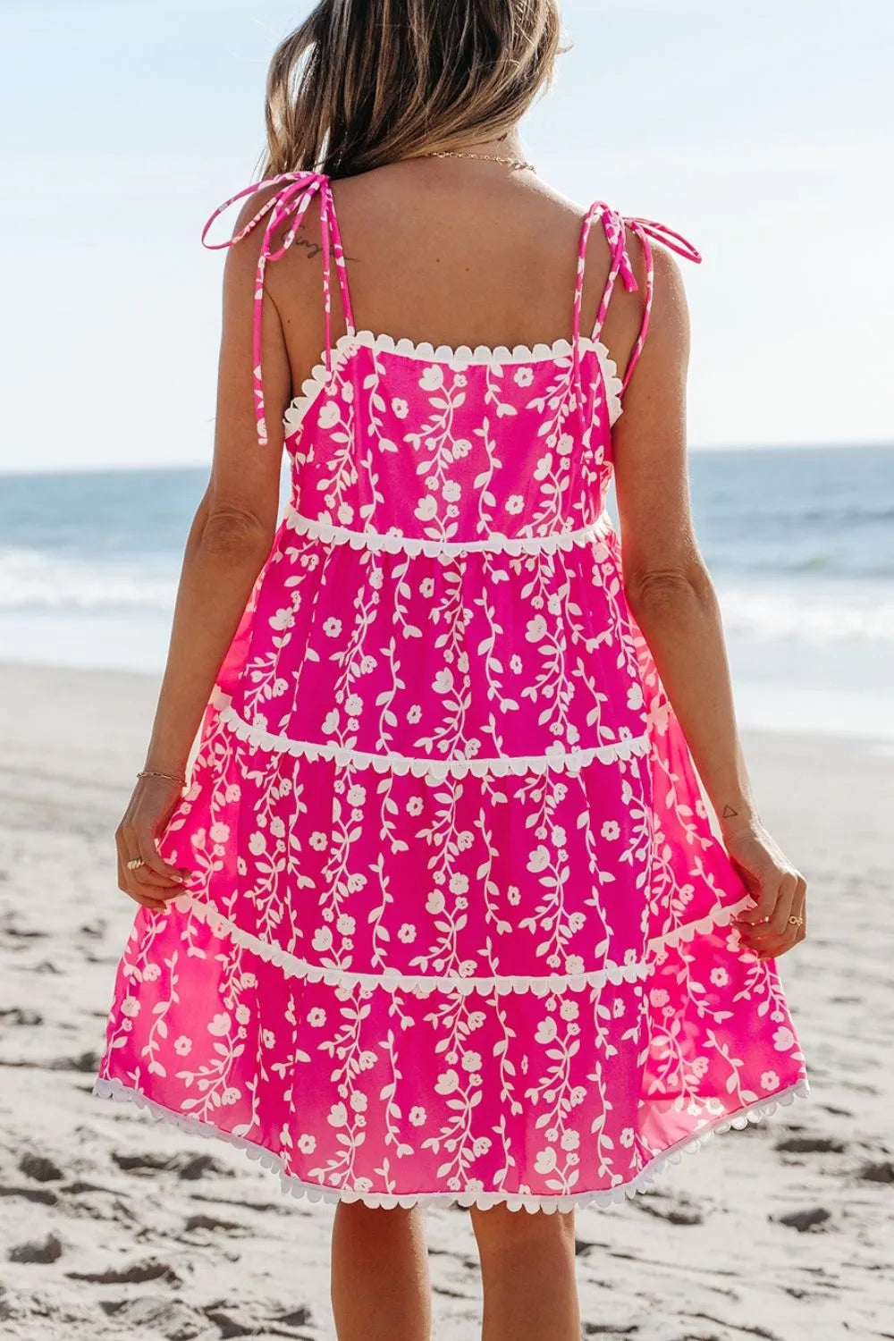 CD | Mini rochie fără mâneci cu imprimeu floral Ric Rac Patched