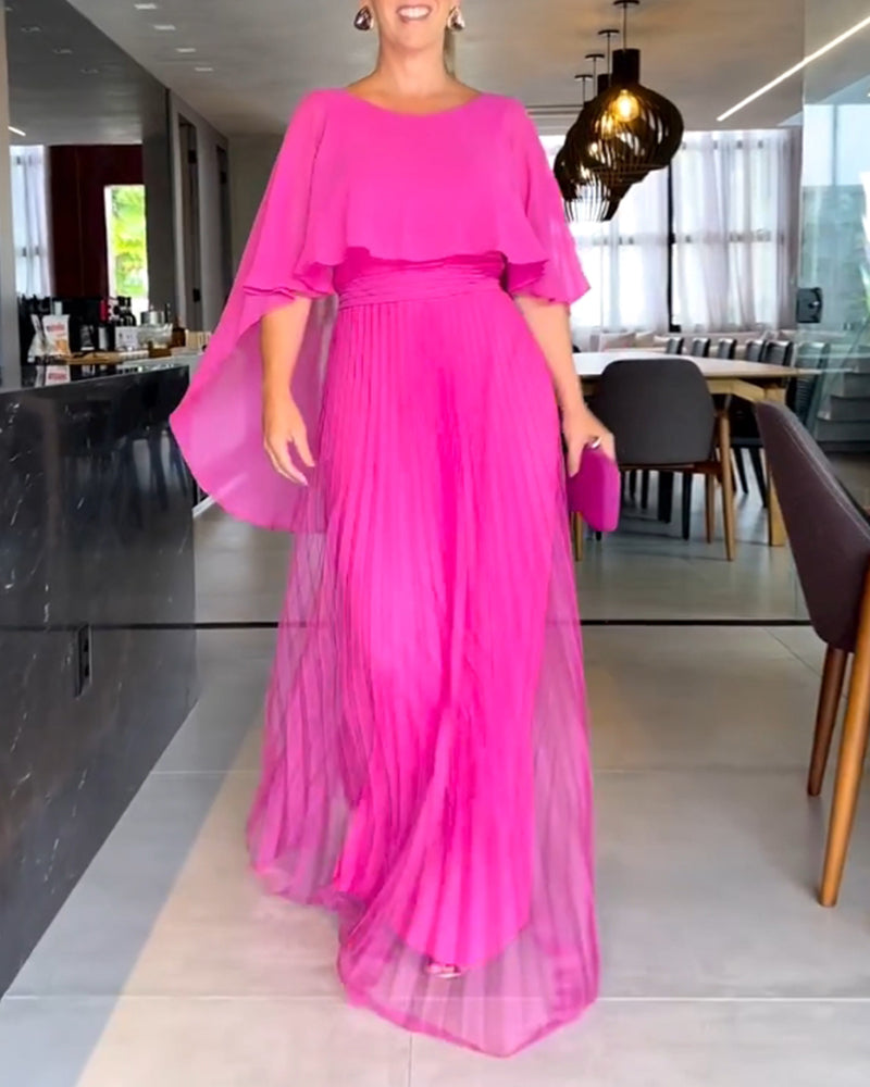 CD | Rochie maxi roz cu mai multe straturi