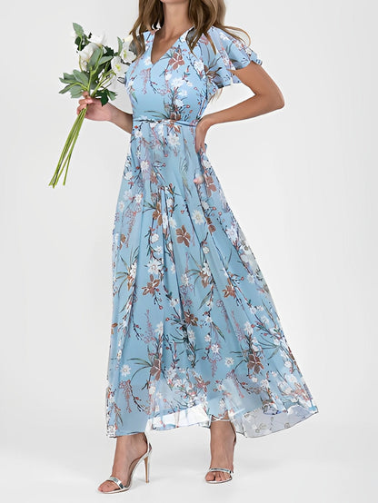 CD | Rochie midi elegantă cu imprimeu floral pentru femei