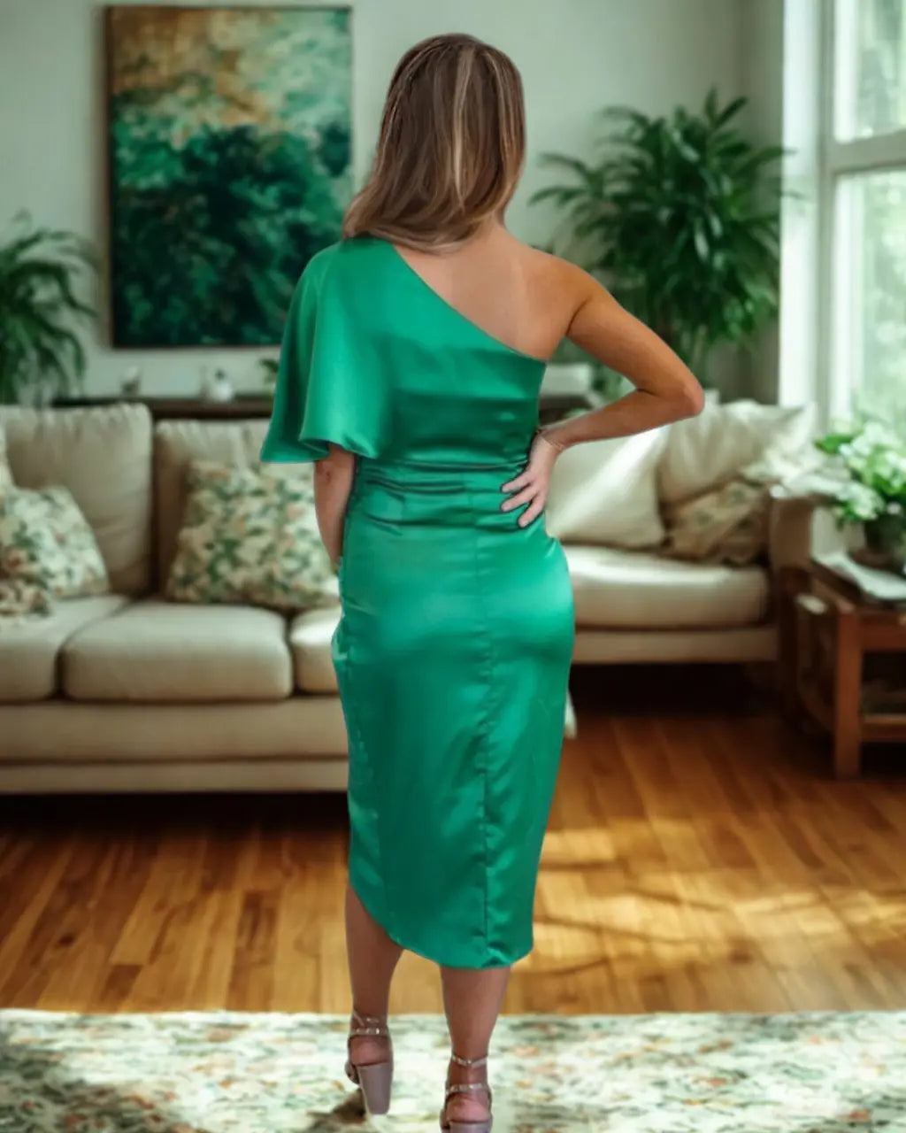 CD | Glamorous drapat rochie midi pentru femei