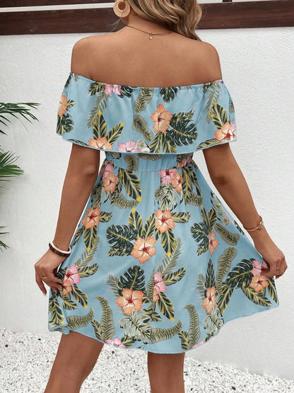 CD | Rochie mini imprimată fără umeri
