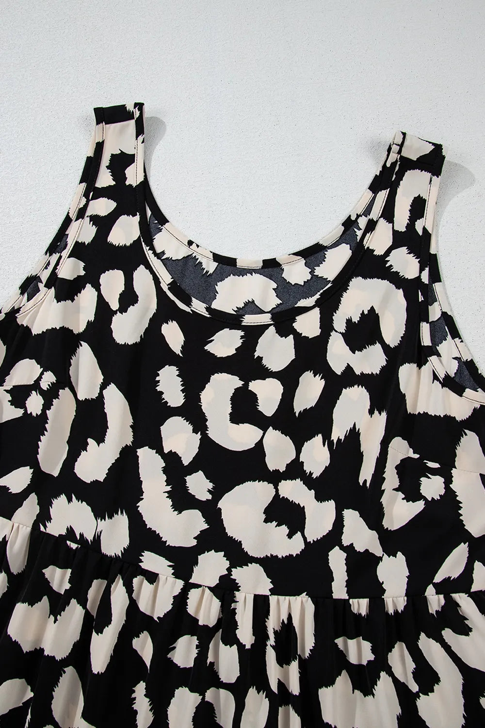 CD | Rochie mini de vară fără mâneci cu imprimeu leopard