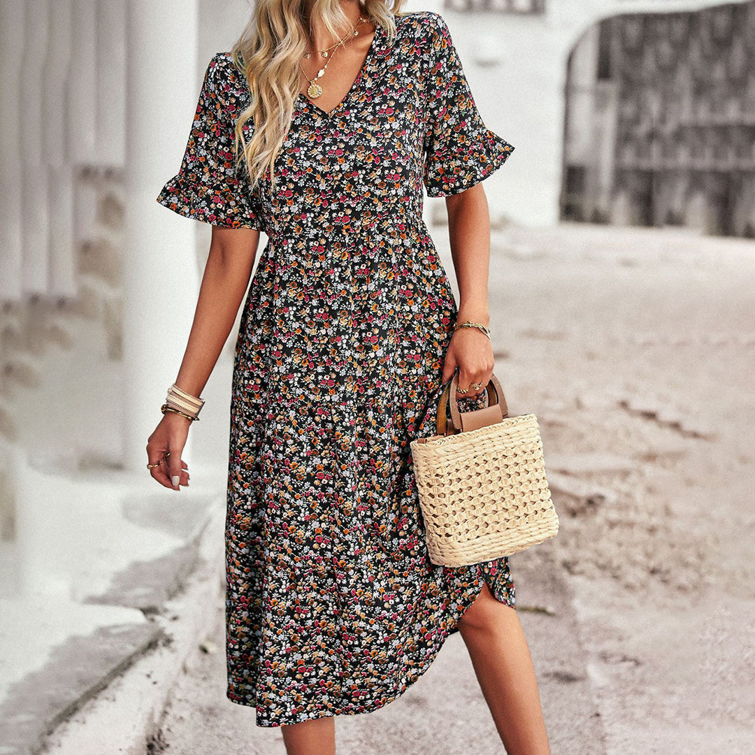 CD | Rochie midi florală elegantă