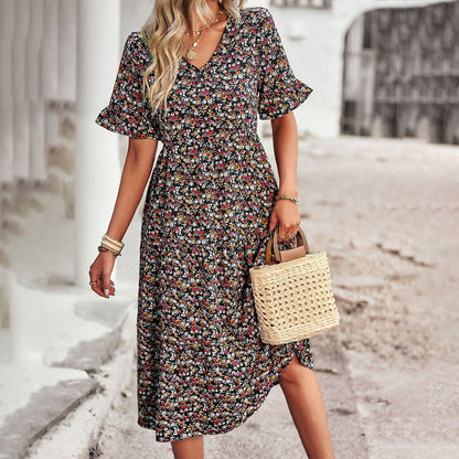 CD | Rochie midi florală elegantă