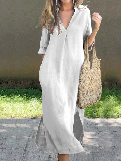 CD | Chic V-neck vara rochie maxi