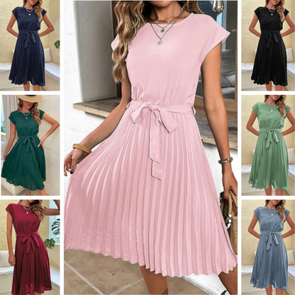 CD | Mini rochie casual cu mânecă scurtă plisată pentru vară