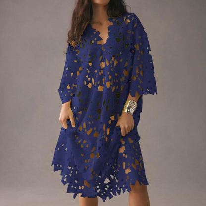CD | Rochie midi elegantă cu broderie și drapaj fluid