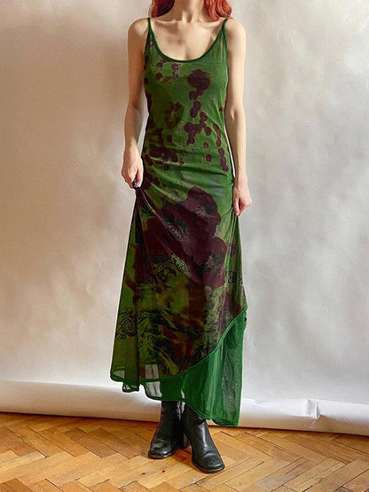 CD | Rochie Maxi Vintage Tiered Mesh