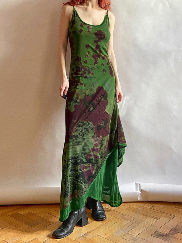 CD | Rochie Maxi Vintage Tiered Mesh