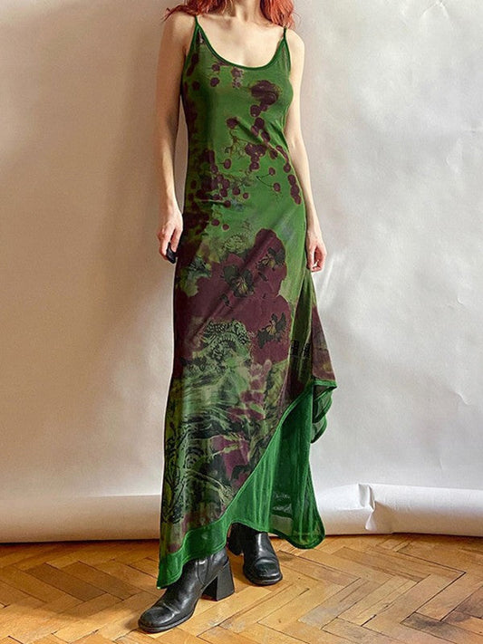 CD | Rochie Maxi Vintage Tiered Mesh