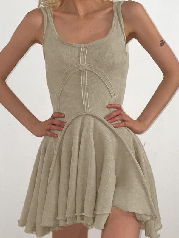 CD | Mini rochie bodycon fără mâneci Patchwork