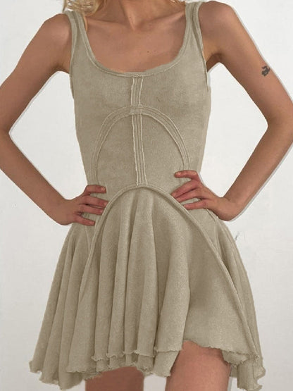 CD | Mini rochie bodycon fără mâneci Patchwork