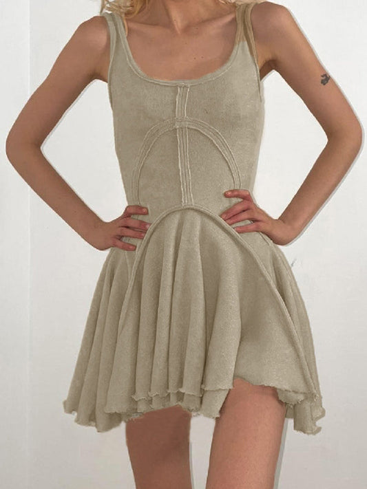 CD | Mini rochie bodycon fără mâneci Patchwork