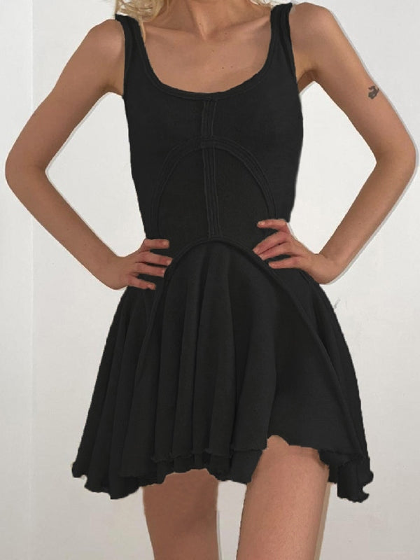 CD | Mini rochie bodycon fără mâneci Patchwork