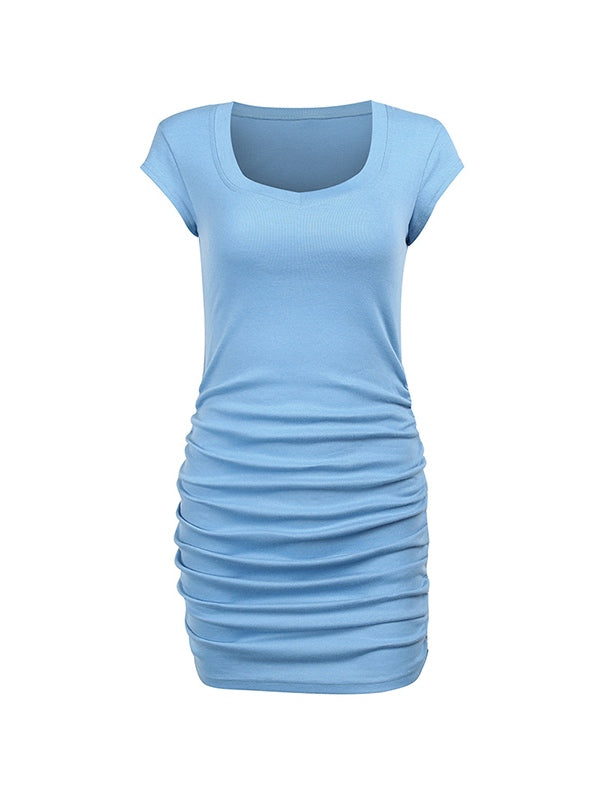 CD | Rochie mini bodycon simplă cu volane