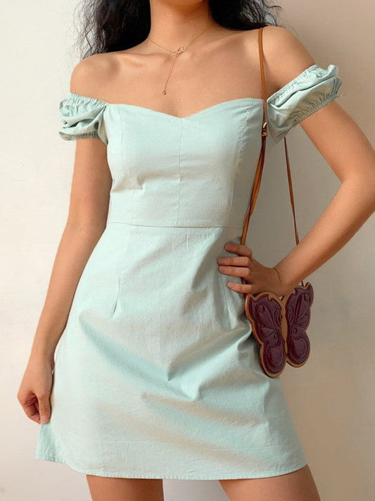 CD | Rochie mini vintage cu mâneci bufante
