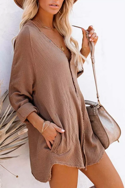 CD | Buton buzunar cămașă rochie mini