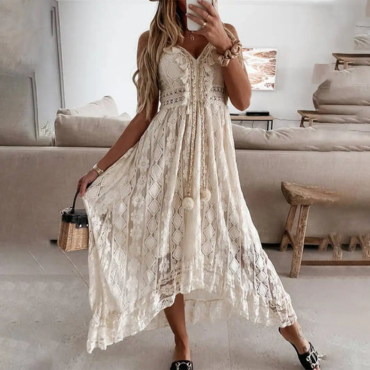 CD | rochie casual dantelă plajă
