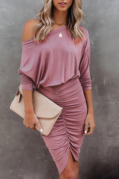 CD | Rochie mini batwing cu umăr de frânghie