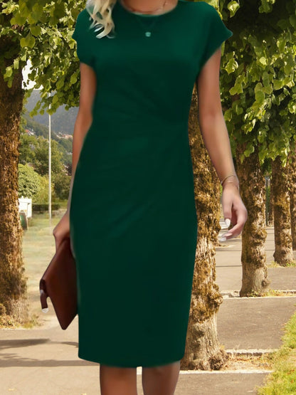 CD | Rochie midi pentru femei cu mâneci scurte și o potrivire flatantă