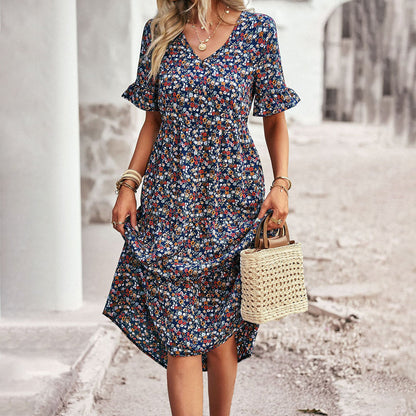 CD | Rochie Midi Chic Floral de vară pentru femei