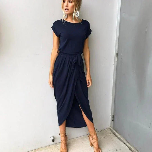 CD | Femei la modă Rochie Midi Slit Elegant