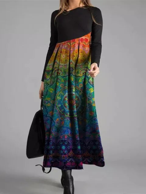 CD | Rochie maxi patchwork geometrică