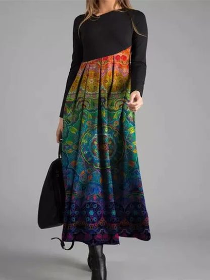 CD | Rochie maxi patchwork geometrică