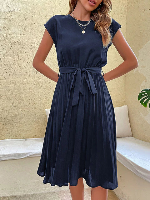 CD | Mini rochie casual cu mânecă scurtă plisată pentru vară