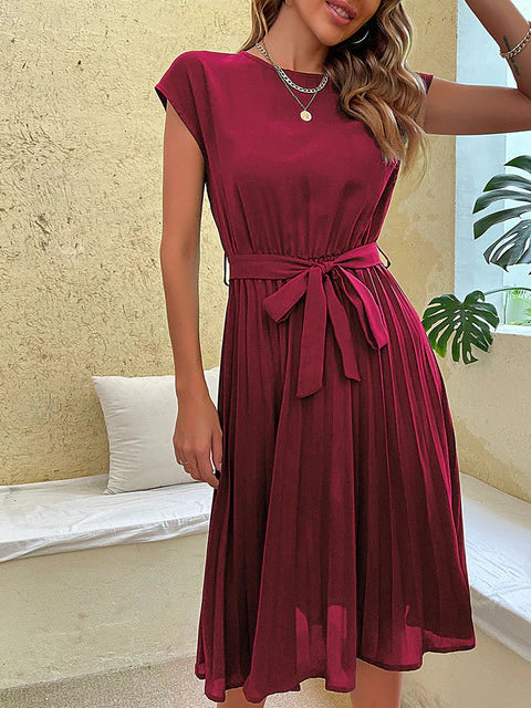 CD | Mini rochie casual cu mânecă scurtă plisată pentru vară