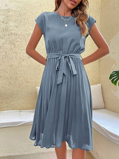 CD | Mini rochie casual cu mânecă scurtă plisată pentru vară