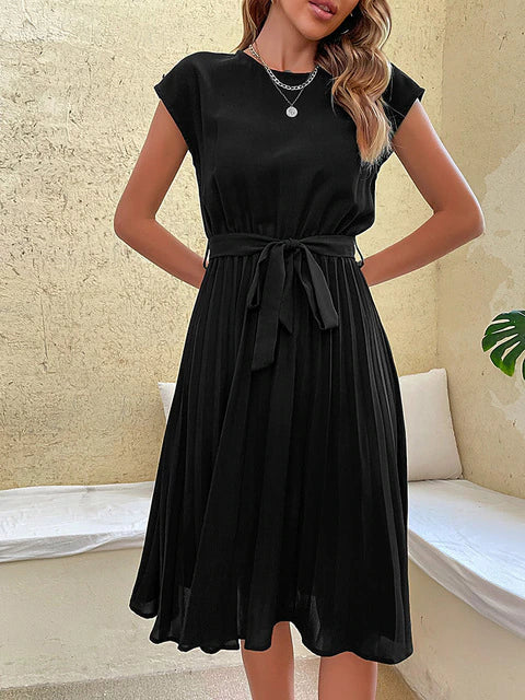 CD | Mini rochie casual cu mânecă scurtă plisată pentru vară