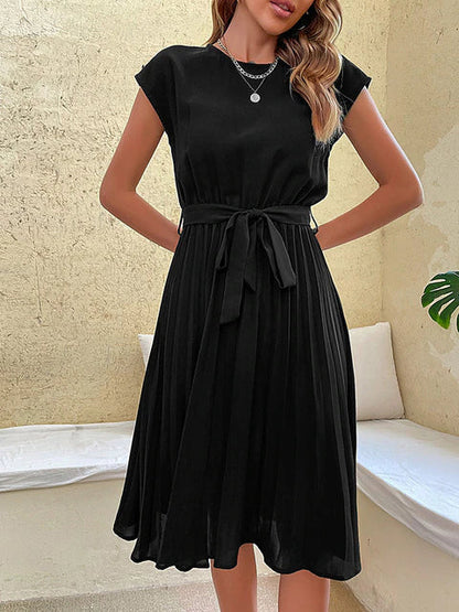 CD | Mini rochie casual cu mânecă scurtă plisată pentru vară