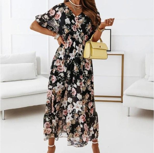 CD | Rochie midi cu decolteu în V în linie A YS10036