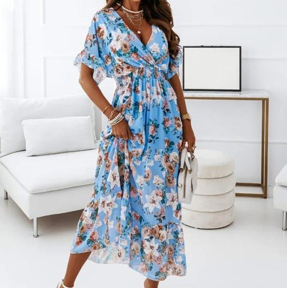 CD | Rochie midi cu decolteu în V în linie A YS10036