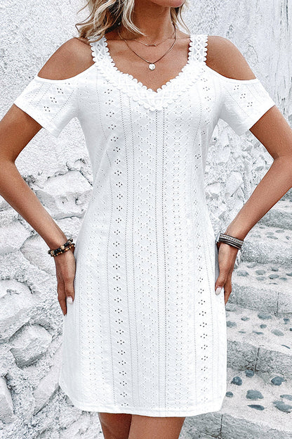 CD | Dantelă Patchwork Solid Casual Mini rochie