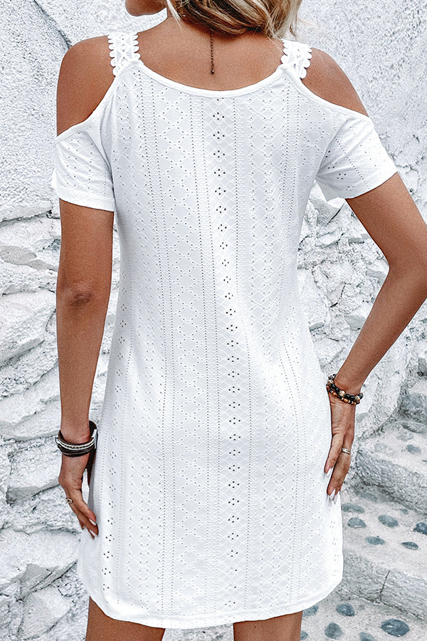 CD | Dantelă Patchwork Solid Casual Mini rochie